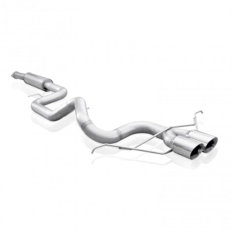 Ford Focus Performance Exhaust - Stainless Works - Catback Vintage Round Muffler 4in Tips - `13-`18 Ford Focus Performance Exhaust - Stainless Works - Catback Vintage Round Muffler 4in Tips - `13-`18